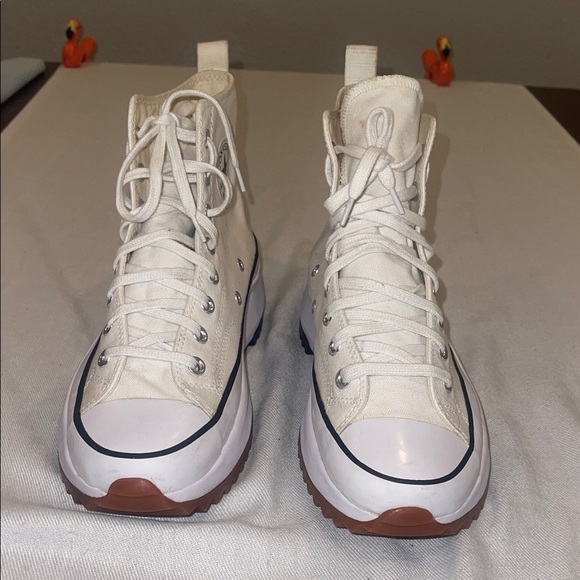 Converse Cream High-Top Sneakers SZ M-8.5 W-10 - Picture 2 of 13